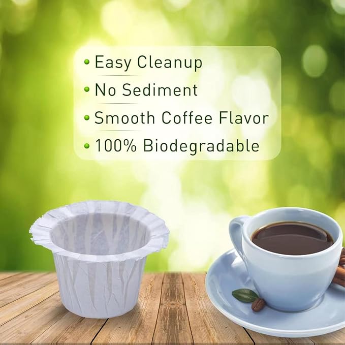 Haetyly 600 Count Coffee Paper Filters Compatible with Keurig Single Serve 1.0 and 2.0, Fits All Brands Reusable K Cup Filters