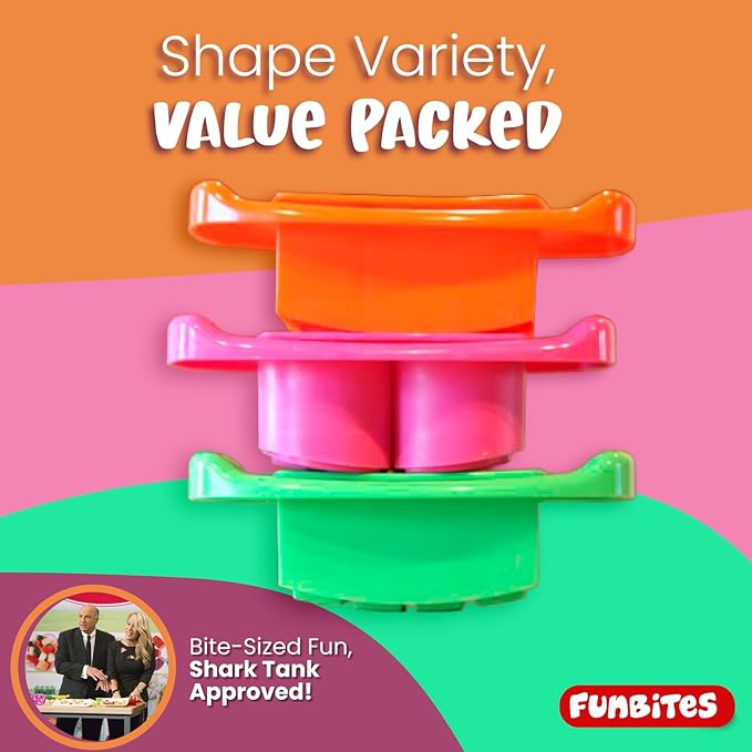 FUNBITES Crustless Sandwich Cutter for Kids Lunch (2-piece set), Uncrustable Sandwich Cutter, Bite-Size Food Cutter for Toddlers, Bento Box Accessories, BPA-FREE Dishwasher Safe, Red Hearts 1pk