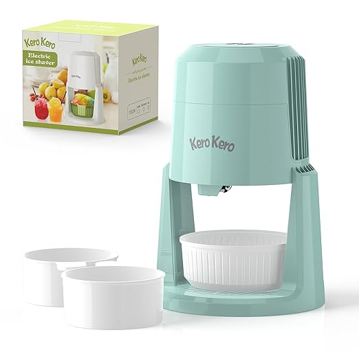 Professional Shaved Ice Machine: RX03 Electric Snow Cone Maker & ICEE Machine for Home, 60W Power, 120V Universal Voltage, Create Fluffy Ice Snow Cones, Slushies and Frozen Treats-Green (Green)