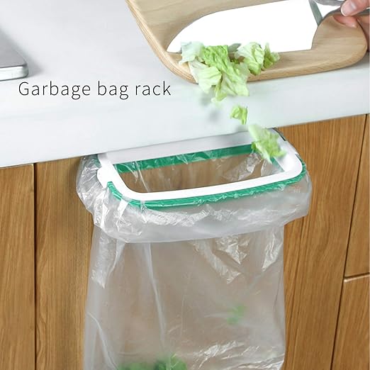 Portable Trash Bag Holder Hanging Kitchen Cupboard Door Back Style Stand Trash Garbage Bags Storage Rack