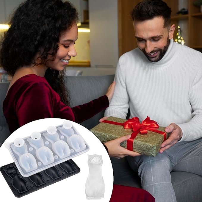 Alpaca Ice Cube Tray Mold - 3D Alpaca Shape Ice Cube Trays, Cute Ice Cube Molds for Whiskey Bourbon, 4-Hole Large Fun Shapes Ice Cube Trays, Funny Alpaca Gifts for Alpaca Lovers Women Men