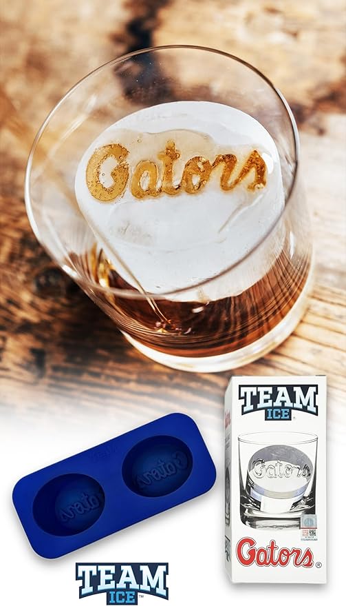 TEAM ICE - Florida Gators Silicone Ice Cube Tray - Large Silicone Ice Cube Mold for Whiskey & Cocktails, Durable Ice Tray for Game Day Drinks, College Logo Ice Mold for Fans & Tailgate Parties