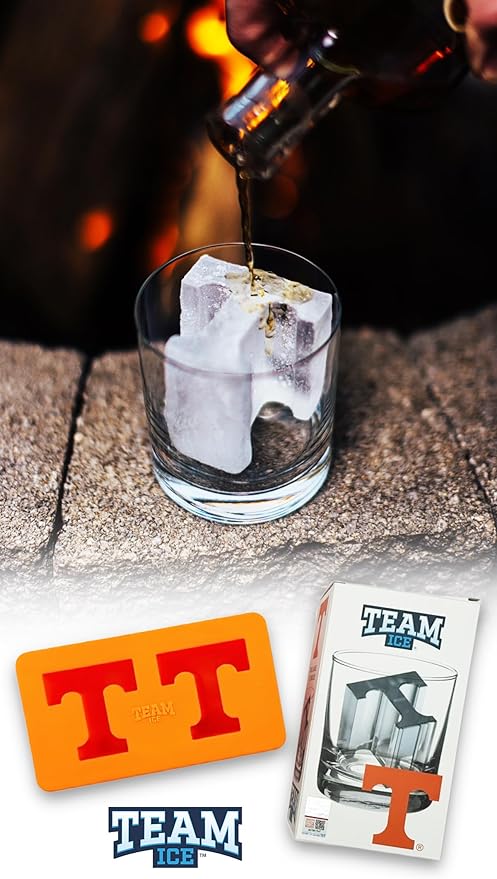 TEAM ICE - Tennessee Silicone Ice Cube Tray - Large Silicone Ice Cube Mold for Whiskey & Cocktails, Durable Ice Tray for Game Day Drinks, College Logo Ice Mold for Fans & Tailgate Parties