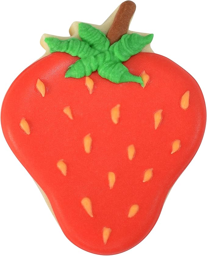 R&M Fruit Cookie Cutter 6-Piece Gift Set - Includes Lemon, Cherry, Pineapple, Watermelon, Peach, Strawberry Cookie Cutter with Recipe Card - Steel