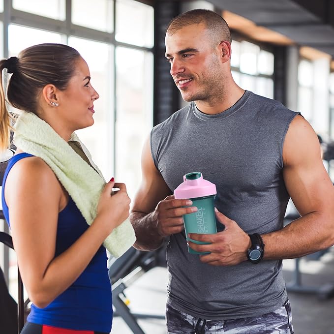 Shaker Bottle,400ml Small Protein Shaker Bottle with Mixing Ball, Portable 14oz GYM Shakes Cup for Workout,BPA free, 100% Leak Proof,Dishwasher Safe(Green)