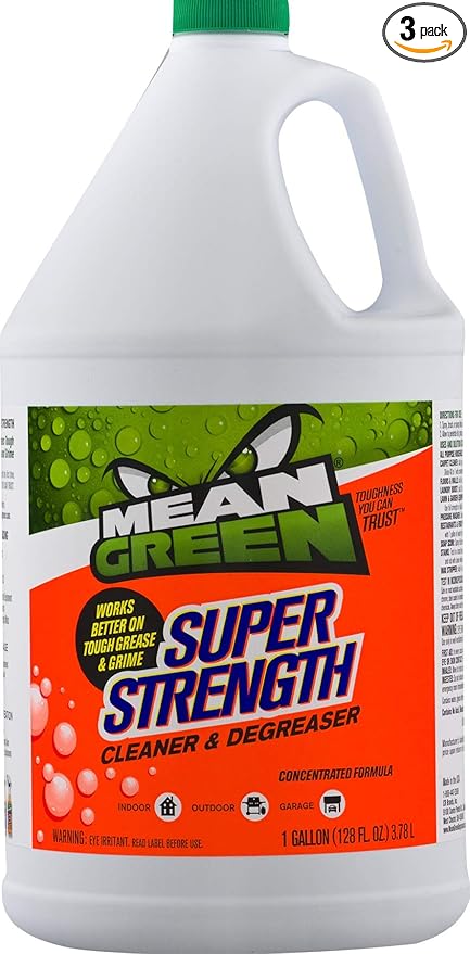 Mean Green Super Strength Cleaner and Degreaser, Concentrated Formula - 3 Set of 96 FL Oz / 2.84 L - Works on Tough Grease & Grime, 3 Set of 128 Fl Oz