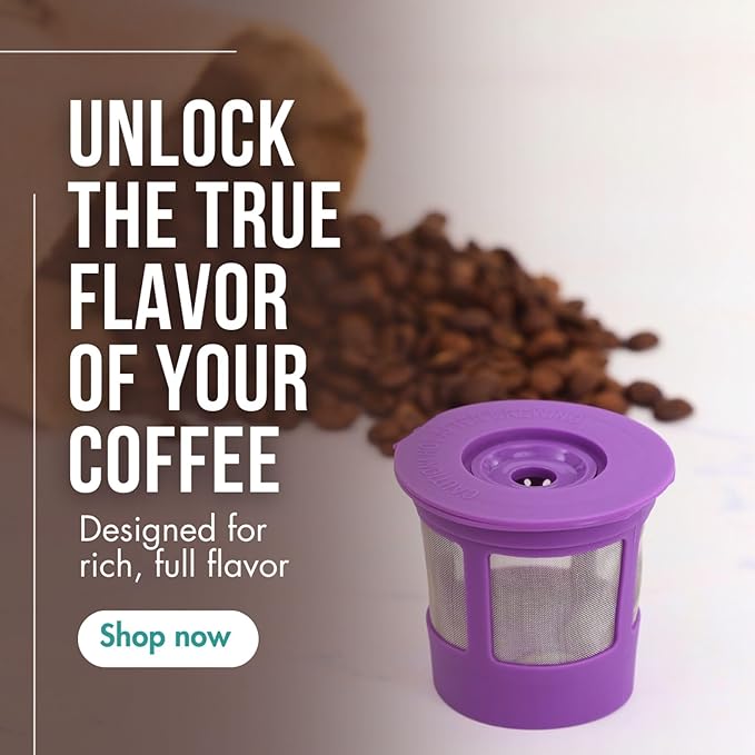 Reusable K Cups for Keurig Coffee Maker - Filter Pods for Keurig 1.0 and 2.0 Brewers - Refillable K Cup Fits K-Elite, K-Classic - BPA Free Universal Reusable Single Serve - 4 Pack