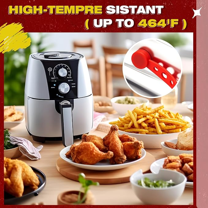 24 Pcs Air Fryer and Sous Vide Magnets Buckle, Magnet Silicone Coated Buckles for Holding Parchment Paper, Securing Sous Vide Bags, High Temp Resistant, Prevent Floating, for Cooking, Home Office