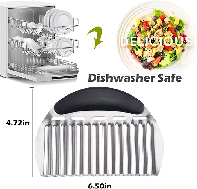 Hendiy Onion Holder for Slicing and Large Crinkle Cutter French Fry Cutter, Onion Slicer Veggie Chopper, Tomato Slicers Potato Wavy Chopper, Kitchen Food Slicer(One Onion Slicers & One Potato Cutter)