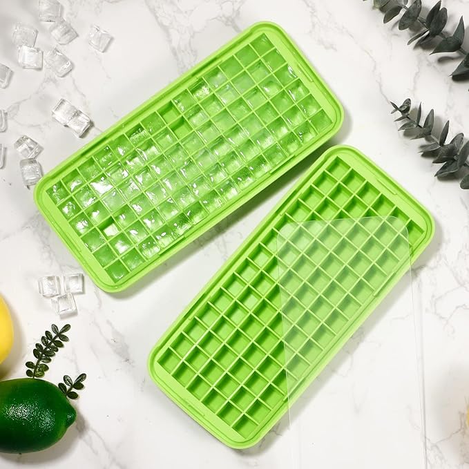 Webake Silicone Ice Cube Tray with Lid Easy Release Small Ice Molds 86 Grids Mini Crushed Tiny Ice Trays for Drinks Coffee Juice Whiskey Cocktails