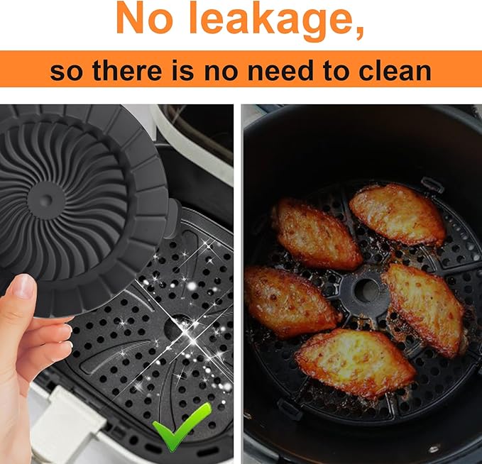 SIUDANGKA Silicone Air Fryer Liners Reusable for 1-2qt Air Fryers, 3 Pack Non-Stick Round Parchment Paper AirFryer Liner Compatible with Ninja Mini, Instant Vortex 2 QT, CHEFMAN Small, COSORI Small