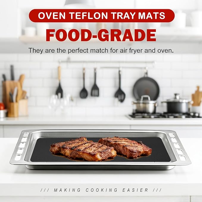 5pcs Teflon Air Fryer Liner for Gourmia GTF7460 Toaster Oven Air Fryer Combo, Reusable Nonstick Oven Mat, Heat Resistant Air Fryer Sheets, Compatible with Gourmia French Door Air Fryer Accessories