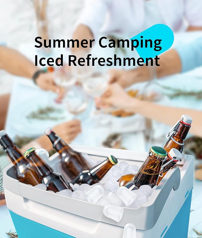 ecozy Portable Ice Maker Countertop, 9 Cubes Ready in 6 Mins, 26.5 lbs in 24 Hours, Self-Cleaning Ice Maker Machine with Ice Bags/Ice Scoop/Ice Basket for Home Kitchen Office Bar Party, Silver