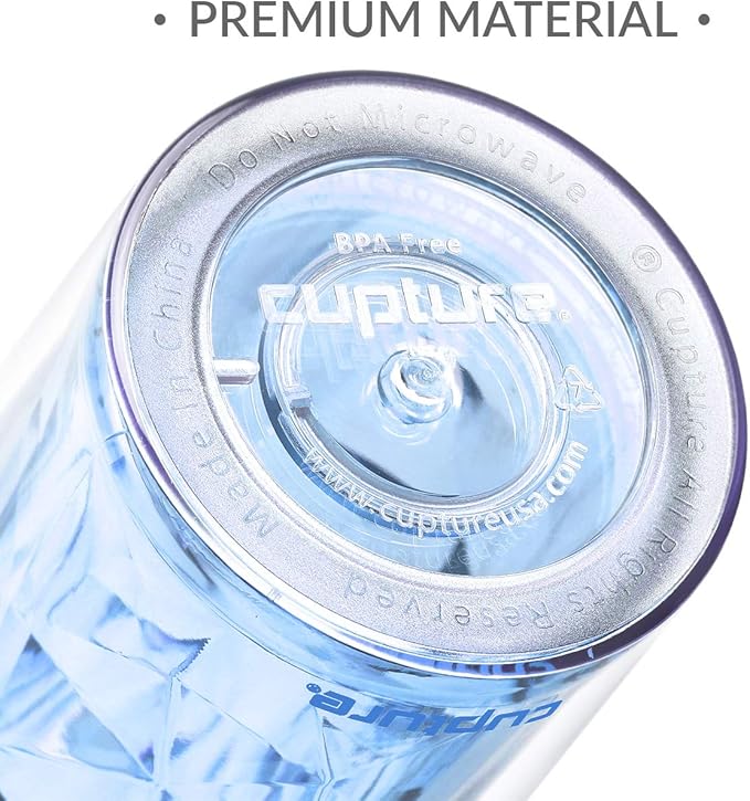 Cupture Crystal Click & Seal Shake Tumbler Cup for Hot or Cold Drinks, 1 Count (Pack of 1), Blue Sapphire,22 ounce