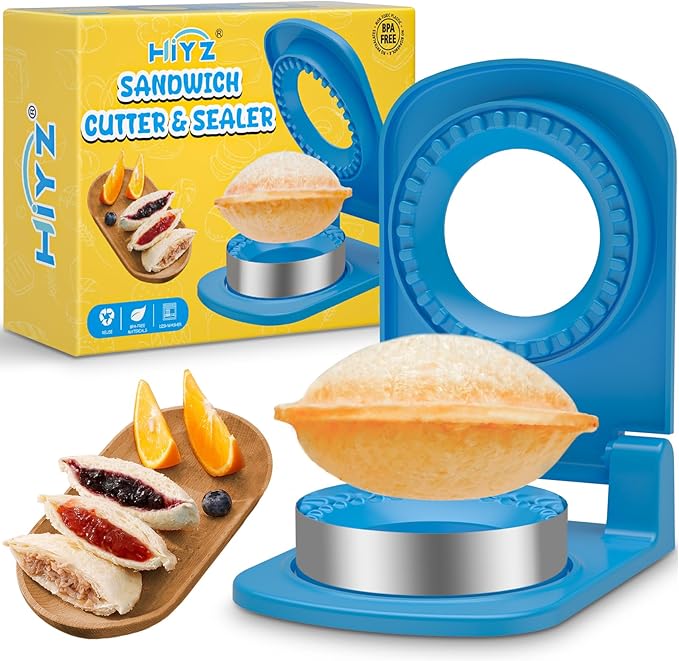 HiYZ Sandwich Cutter and Sealer - Stainless Steel Decruster Sandwich Maker - Peanut Butter and Jelly Crustless Sandwich Bread Pancake Maker Cookie Cutter for Kids Children Boys Girls