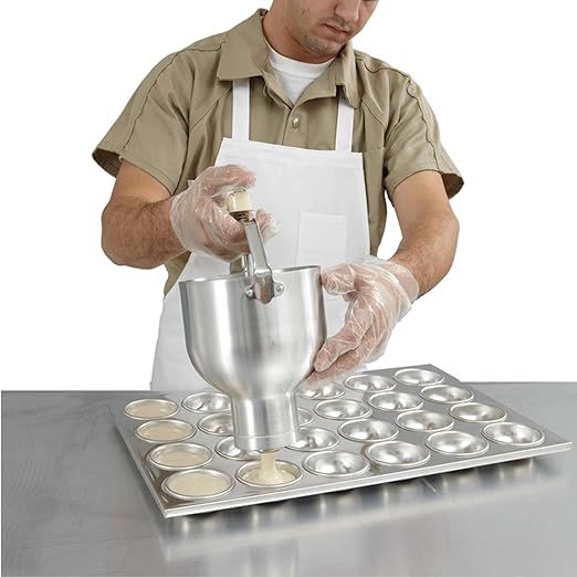 FSE AF30W Economy Stainless Steel Pancake Dispenser, 13" Heavy Duty Pancake Dispenser with Portion Control Dial, 8 Settings from 1/2 oz. to 3 oz., Easy to Clean Design