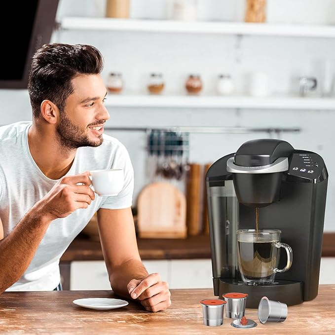 2 Pack Reusable K Cups coffee pods for Keurig 1.0 and 2.0:Stainless Steel Refillable K Cups- Reusable K Cups for Keurig Coffee Machine SUS 304 Non-BPA