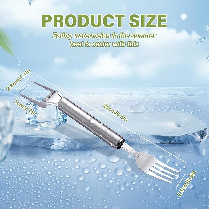 2-In-1 Stainless Steel Fruit Cutter ,2026 New Watermelon Fork Slicer Cutting Tool,Summer Watermelon Cutter Slicer Tool for Home Party Camping Kitchen Gadget (1Pcs)