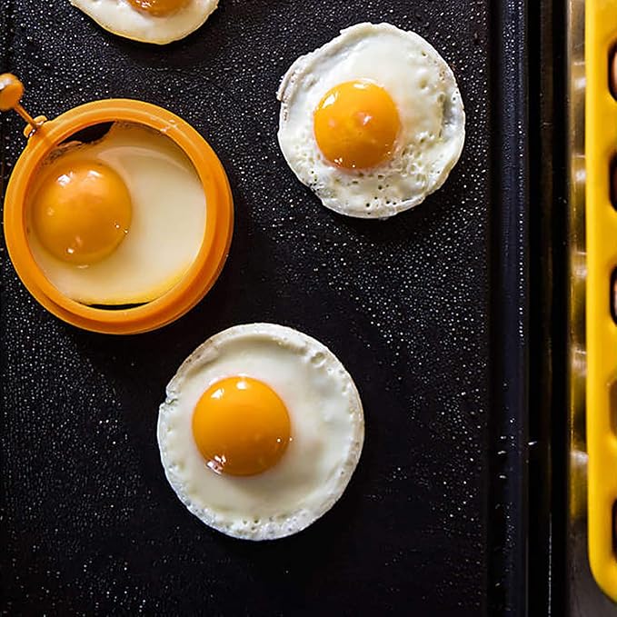 Food Grade Silicone Egg Rings, Multicolor, Egg Ring Molds for Cooking, Fried Egg Rings(4 Pack, 4 Inches)