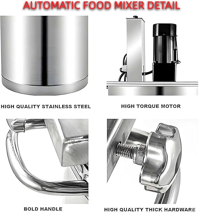 Commercial Automatic Food Mixer 40l - Stainless Steel Pot Stirrer with Adjustable Speed Control for Jam, Sauce & More - Efficient Kitchen Mixer for Restaurants One Color 25L