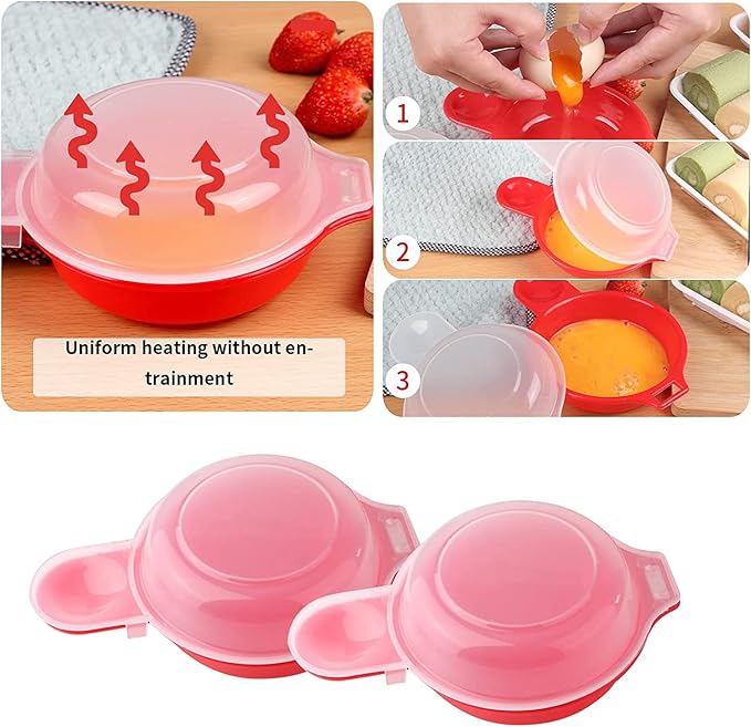 2pcs-Microwave Egg Cooker,Microwave Egg Maker,1 Minute Fast Egg Hamburg Omelet Maker Kitchen Cooking Tool