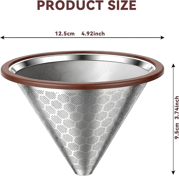 Coffee Filters Perfect Compatible for Chemex 6,8,10 Cup Glass Coffeemaker,Suitable for Bodum & Hario V60,Reusable Stainless Steel Coffee Dipper -Best Coffee Maker and Bar Accessories