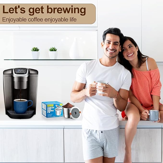RETHONE Reusable K Cups for Keurig 1.0 & 2.0 - Stainless Steel Coffee Pods, Refillable Ground Coffee Pods(2 pack)