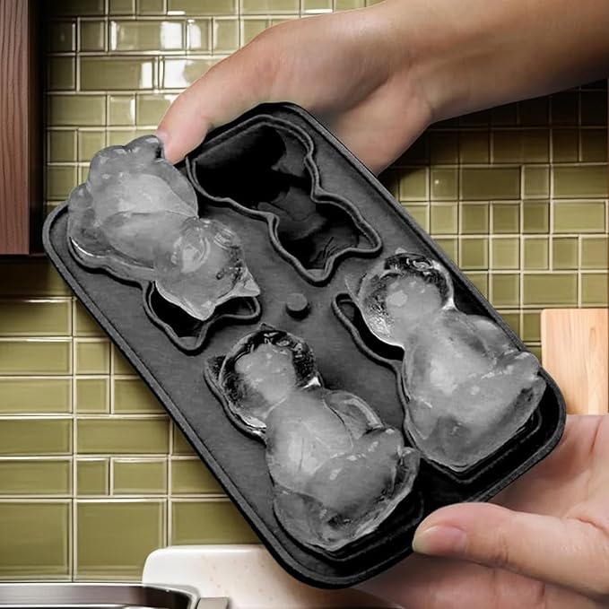 2026 New 3d Ice Cube Mold: Bulldog Whiskey Ice Cube Mold Tray Set Molds Small For Freezer Mini Cat Shaped Silicone Tiny Block Shaved Plunge Cooler Cute Cocktails With Lid Fancy (cat)
