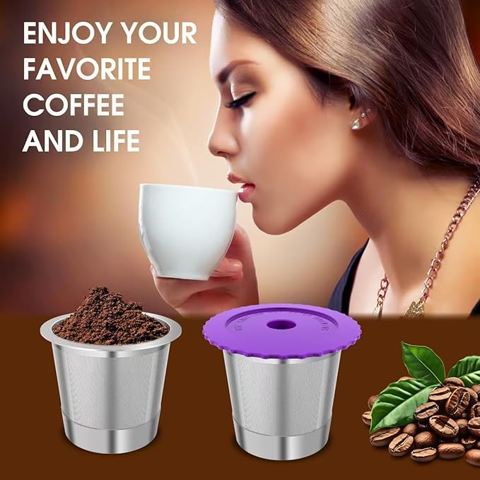 Haetyly 2 Pack Stianless Steel Reusable K Cups with 20 Count paper Filters, Refillable Universal Coffee Pods steel k Cups Compatible with Keurig 2.0 and 1.0 Coffee Makers(2 pack)