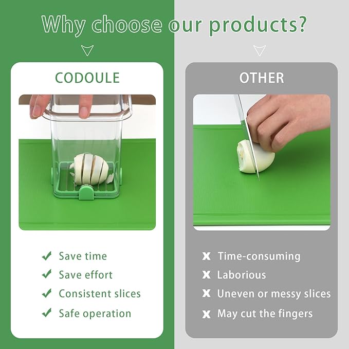 Strawberry Slicer - Fruit Slicer with Container - Pro Soft Food Chopper - Detachable Fruit Cutter Chopper with Push Plate - 2 Blades - Green