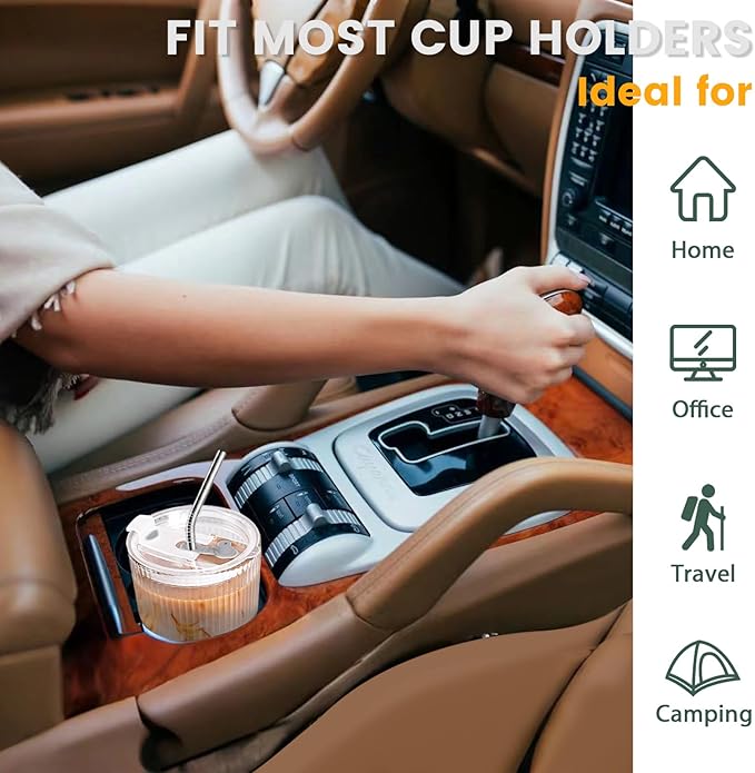 HIGIINC Iced Coffee Cups With Lids and Straws 2 Pcs, 16 OZ Unbreakable Glasses Drinking Set,Clear Plastic Cups Reusable Iced Coffee Tumbler with Lid and Straw, To Go Coffee Cups Dishwasher Safe
