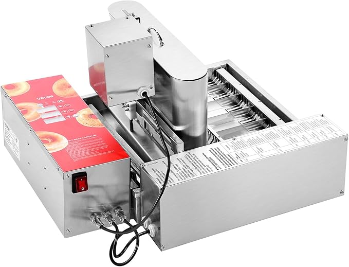 VEVOR Commercial Automatic Donuts Machine, 6 Rows Donuts Making Equipment, 360 pcs/hour Electric High Power Doughnut Maker, Stainless Steel Frying Auto Fryer, with Intelligent Control