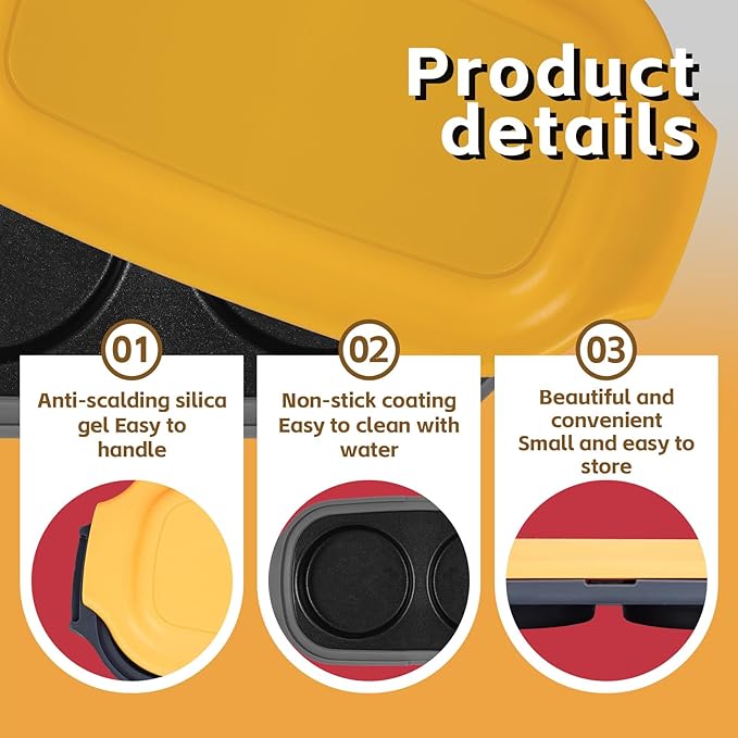 Microwave Egg Cooker, Quick-Heat Poacher Fryer with Lid, for Breakfast Sandwiches Dishwasher Safe Portable Multi-Use Egg Cooker Easy to Use and Clean (yellow)