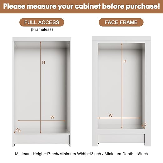 Pull Out Trash Can Under Cabinet Shelf - Under Sink Trash Can Pull Out Slider for 30–35 Quart Cans Up to 80 lb - Cabinet Trash Can Pull Out Kit - (Can Not Included)
