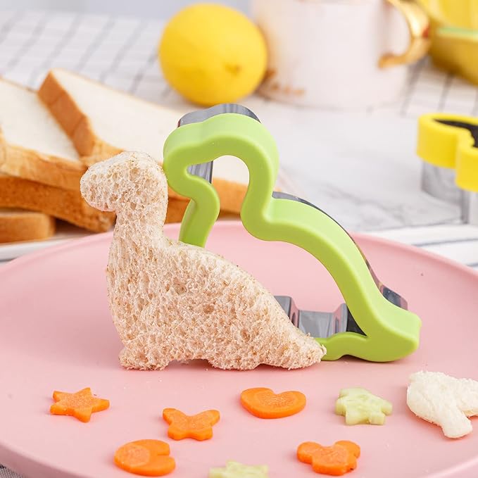 Dinosaur Cookie Cutters 9 Set, Nifogo Stainless Steel Shaped Cookie Candy Food Cutters Molds for DIY, Kitchen, Baking, Kids Dinosaur Theme Birthday Party