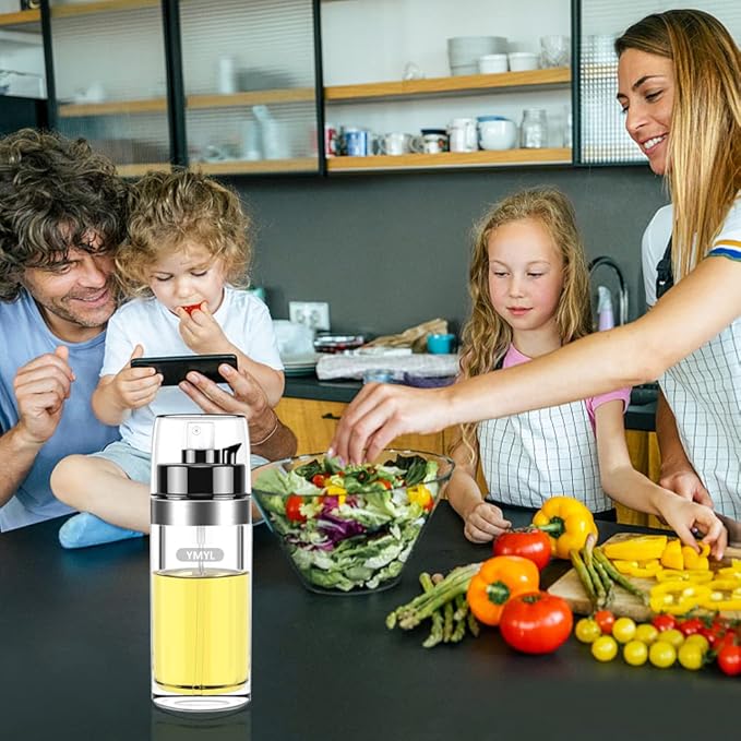 2 in 1 Oil Dispenser Bottle and Mister - 150ml Portable Olive Oil Sprayer for Air Fryer, BBQ, Salad, Baking, Roasting, Frying, Grilling