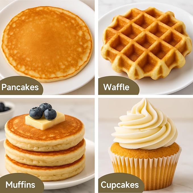 Pancake Batter Dispenser,Batter Dispenser and Mixer with BlenderBall Wire Whisk, Pancake Batter Dispenser Bottle for Pancakes, Crepes, Waffle, Muffins, Cupcakes