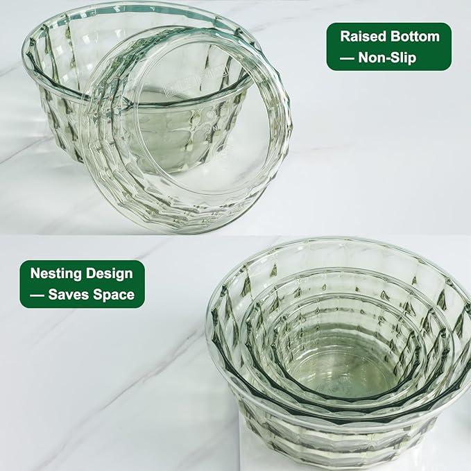 Taiuloo 3-Piece Salad Bowls with Lids, BPA Free Plastic Meal Prep Containers To Go for Lunch, Kitchen Food Storage & Serving Bowls for Salad, Snack, Fruit, Veggie, Pink