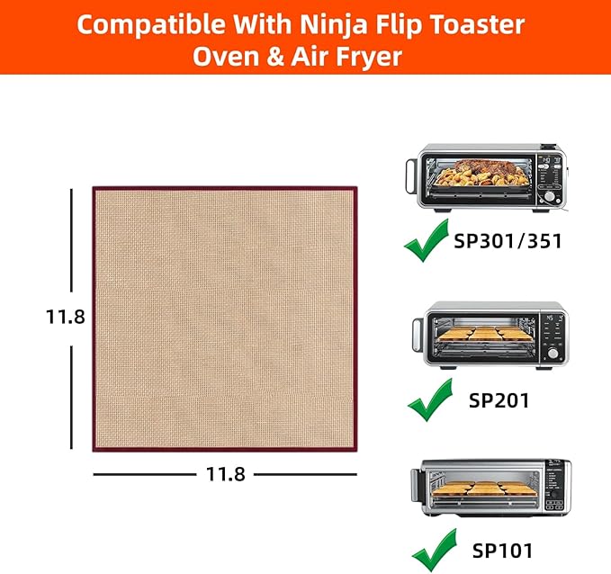 Reusable Silicone Air Fryer Liners For Ninja Flip Toaster Oven&Air Fryer SP351 SP101 SP201 SP301, Accessories Liners For Ninja Basket