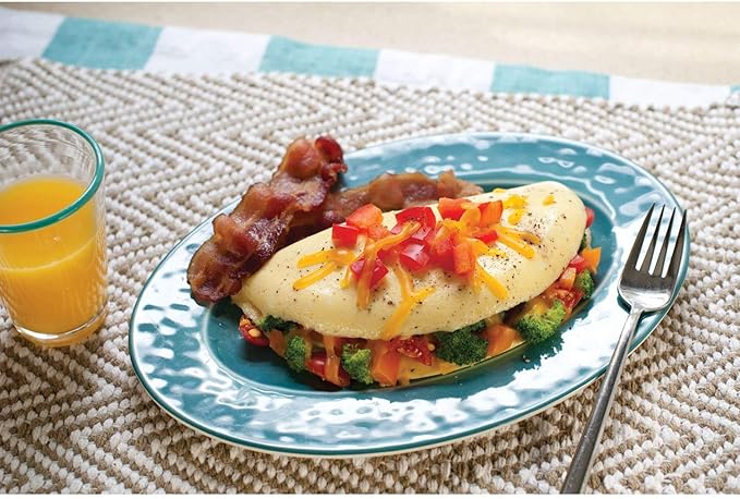 Nordic Ware Easy Breakfast Set - Omelet Pan and 2 Cavity Egg Poacher (Microwaveable)