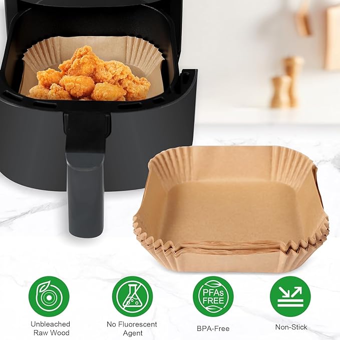 Parchment Paper for bella 4Qt Slim Air Fryer, 200pcs Air Fryer Liners for bella 6Qt Slim Air Fryer