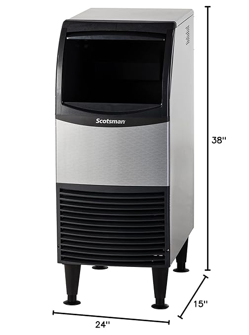 Scotsman CU0415MA-1 Essential Ice Cube-Style Ice Maker with Bin, Stainless Steel, 115-Volts, Gray Stainless Steel