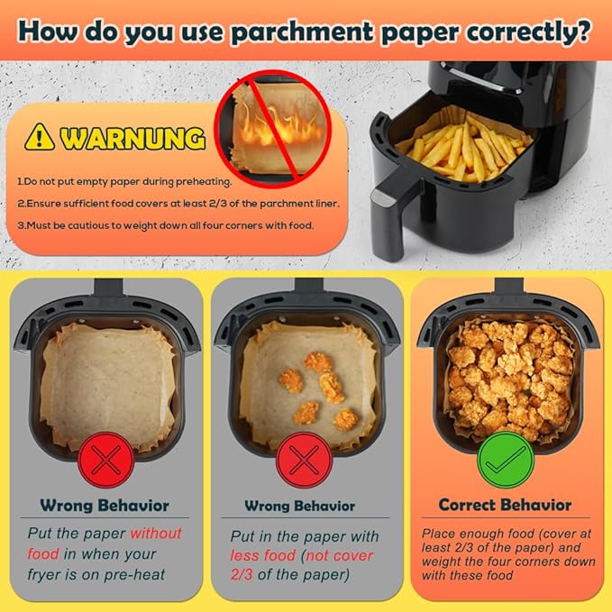 BYKITCHEN Small Air Fryer Liners for 1 to 3 QT Airfryer, 5.5in Mini Airfryer Parchment Paper Sheet, Compatible with CHEFMAN 2 Quart, Cosori 2.1QT, Dash 2.6Qt, Instant Pot Vortex 2QT Airfryer (120PCS)
