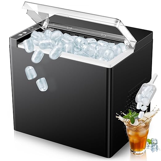 2 Sizes of Bullet Ice (S/L) Small Ice Machine for Home Kitchen Camping