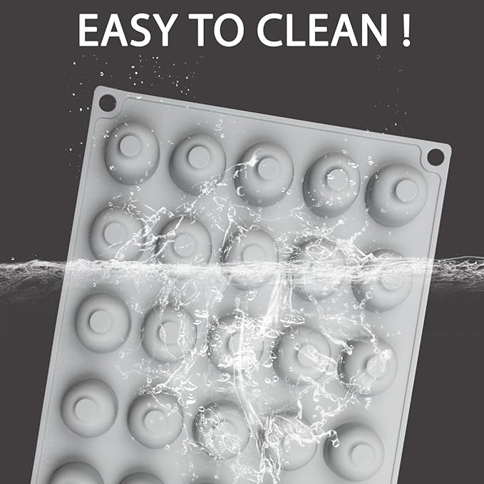 Silicone Cherry Molds, 35-Cavity 3D Cherry Chocolate Baking Tray for Mousse Cake Candy Pastry Jelly Ice Cube Truffle Cookie, Grey, 11.8 x 6.8 x 0.7 inches
