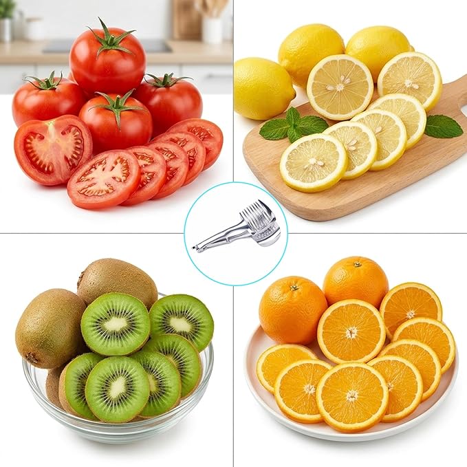 Tomato Slicer, Multifunctional Vegetable Cutter Tool, Multi-Purpose Cutter for Onions Tomatoes Potatoes with Secure Grip, Efficient Kitchen Gadget for Uniform Slicing