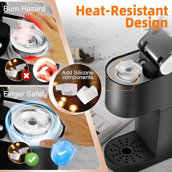 2 Pack Reusable K Cups Coffee Pods for Keurig Single Hole Machine: All Stainless Steel Refillable K Cups - Reusable Coffee Filters for Keurig, SUS 304, BPA-Free, Heat Resistant Handles, Scoop