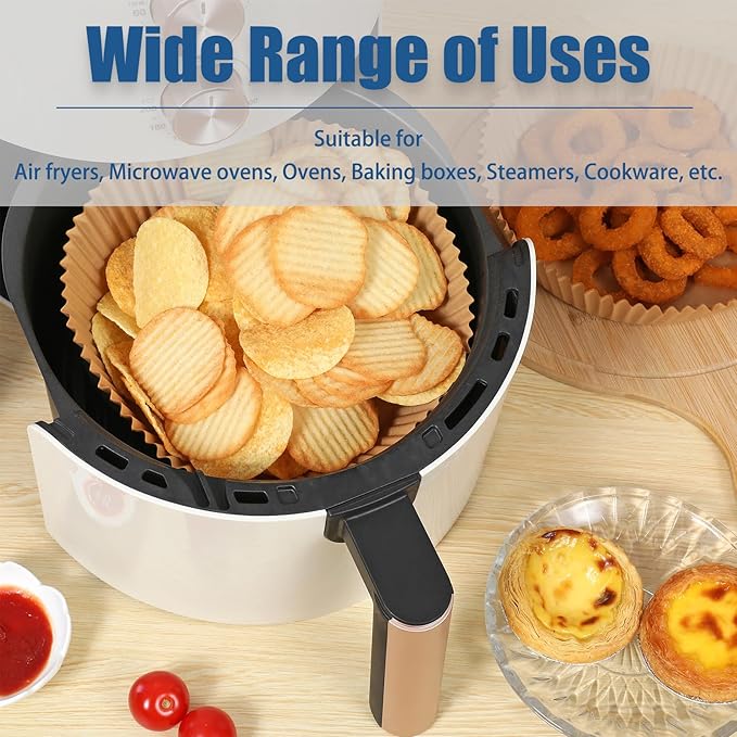 Air Fryer Liners Disposable 6.5 IN,200PCS Round Non-Stick Parchment Paper Parchment Paper for 3-5QT Air Fryer Roasting Microwave Basket
