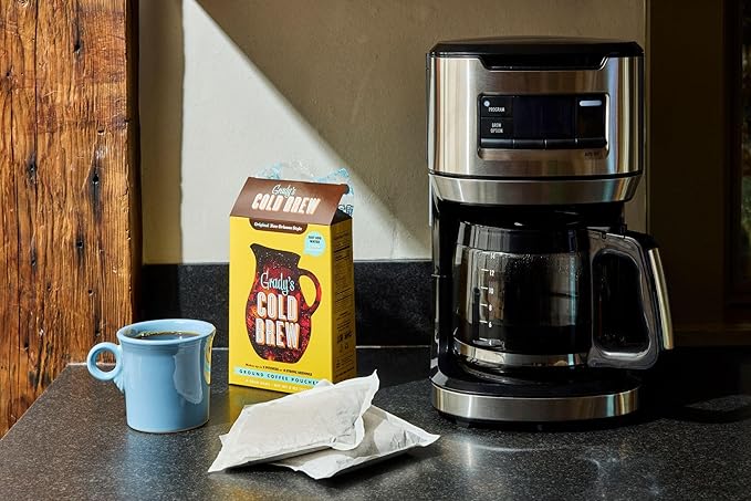 GRADY’S COLD BREW, New Orleans Style, 100% Arabica Ground Coffee & Chicory Pouches, TWO Boxes of Four Easy-to-Brew Bean Bags, Makes 24 drinks