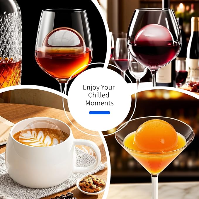 Clear Ice Ball Maker,2.36" Ice Ball Maker Mold for Whiskey & Cocktails,Round Sphere Ice Maker,Idea Gifts for Dad Boyfriend Boss Men who Have Everything